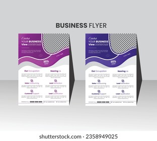 Modern, creative, customize, elegant, minimal, professional, print ready flyer template design, two colors scheme.