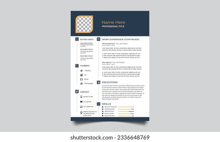 Modern and creative cv resume design template. Resume template for job applications. 