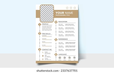 Plantilla de diseño de currículum cv moderno y creativo. Reanudar plantilla para aplicaciones de trabajo. 