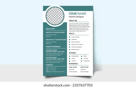 Modern and creative cv resume design template. Resume template for job applications. 