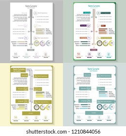 Modern creative cv resume with infographic template vector
