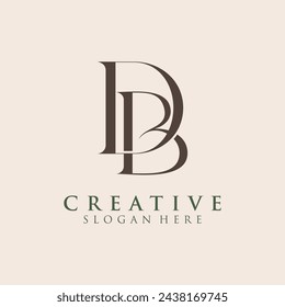 Modern Creative DB Logo Design. icon initial Based Monogram and Letters in Luxury vector