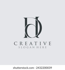 Diseño creativo moderno del logotipo del DD. Monograma basado inicial del icono y letras en el vector del lujo.