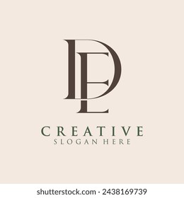 Modern Creative DE Logo Design. icon initial Based Monogram and Letters in Luxury vector