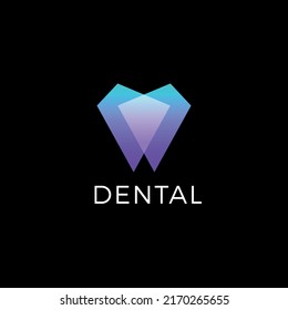 Modern creative dentist logo design. Abstract tooth icon logotype. Dental clinic vector sign mark icon.