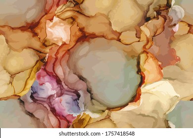 Modern Creative Design,  Background Marble Texture. Alcohol Ink. Vector Illustration.