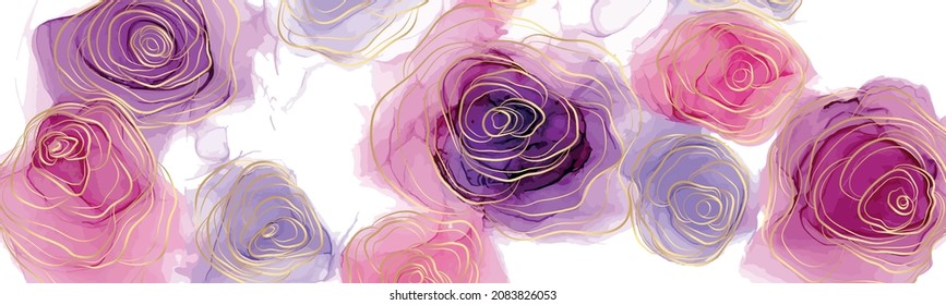 Modern Creative Design,  Background Marble Texture. Alcohol Ink. Vector Illustration.