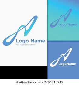 modern and creative design logo loop, organically and fuildly marges into an a alphabeth. perfect use for company and business. dynamic letter gradient color with alternatif color vector template