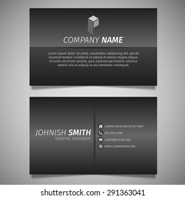 modern creative design simple business card black and gray template vector design