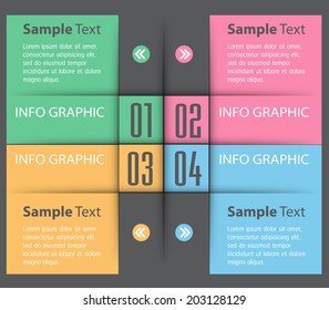 Modern creative design template for graphic or website layout vector, text box, numbers.