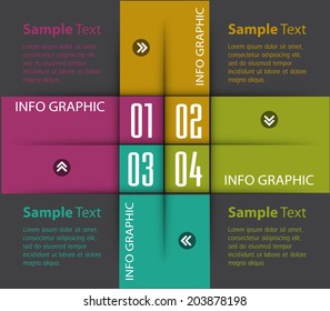 Modern creative design template for graphic or website layout vector, text box, numbers. 