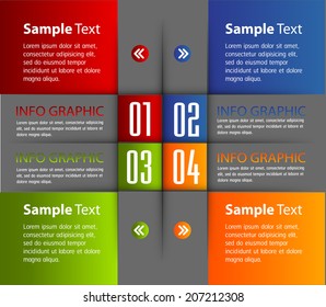Modern creative design template for graphic or website layout vector, text box, numbers. 