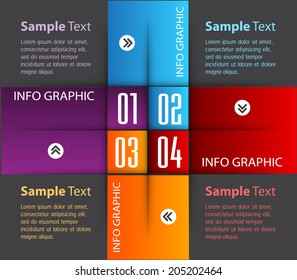 modern creative design template for website, graphic, number, text box.