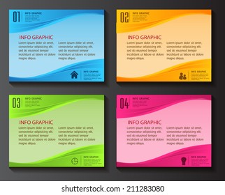 modern creative design template for website, graphic, icon, number, text box.