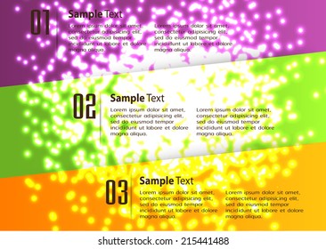 modern creative design text box template for website graphic. Abstract vector background, colorful lights elements.