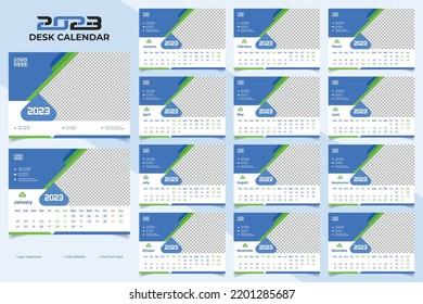 Modern and creative Desk Calendar 2023 template design