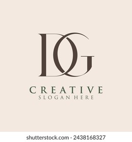 Modern Creative DG Logo Design. icon initial Based Monogram and Letters in Luxury vector