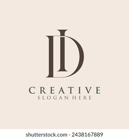 Modern Creative DI Logo Design. icon initial Based Monogram and Letters in Luxury vector