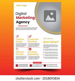 Modern  Creative Digital Marketing Agency  Business Corporate Flyer Design Template.