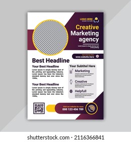 Modern creative digital marketing agency business flyer design template