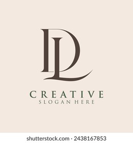 Modern Creative DL Logo Design. icon initial Based Monogram and Letters in Luxury vector