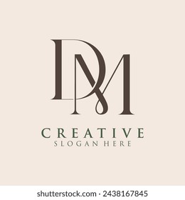 Modern Creative DM Logo Design. icon initial Based Monogram and Letters in Luxury vector