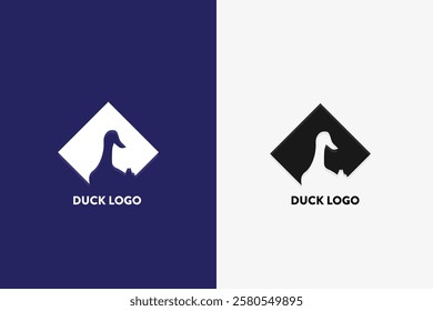 A modern and creative duck logo featuring sleek lines and a dynamic design. Ideal for wildlife brands, nature organizations, pet businesses, and creative branding projects. 