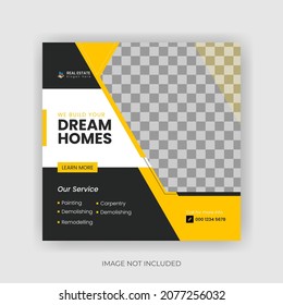 modern and creative editable Real estate social media post for sale.