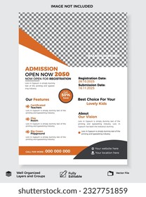 Modern Creative and modern education admission flyer template