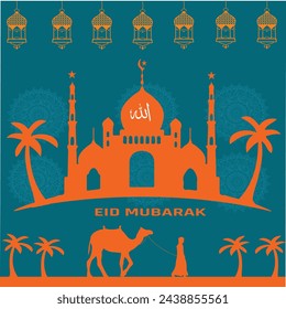 modern creative EID CARD,   Eid Mubarak! Wishing you all a very happy and peaceful Eid. ... May the blessings of Allah fill your life with happiness and open all the doors of success.