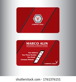 Moderna plantilla de color rojo para tarjetas de visita creativa y elegante
