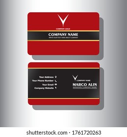 Modern creative and elegant business card red template