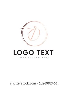 Una moderna y creativa plantilla de logotipo D de tipo carta, elegante y encantadora, logotipo vector para la identidad empresarial y de la empresa 