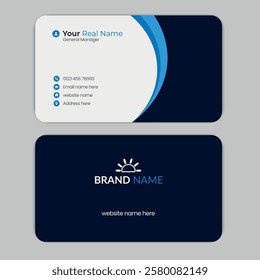 Modern and creative elegant round double sided business card template design