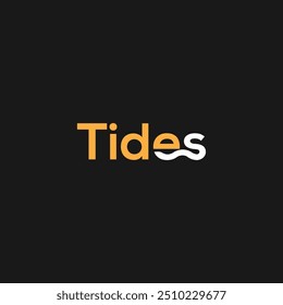 Modern creative elegant wordmark Tides logo with Black Background.
