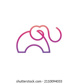 elefante moderno y creativo con diseño de logotipo de estilo de arte lineal