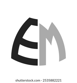 Modern Creative EM Logo Design. Letter EM Icon for any Business and Company