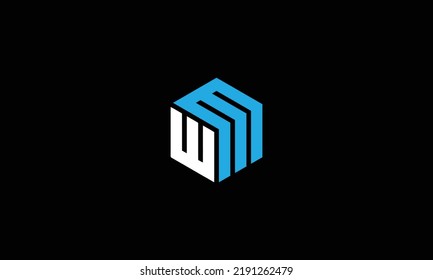 Modern Creative EM ME logo monogram. Typographic icon with letter M and letter E.