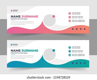 Modern creative email signature design template for business, corporate email signature design, email signature template vector. Corporate email signature for all business with white background