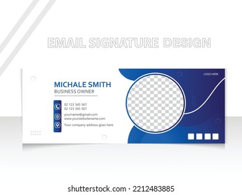Modern creative email signature design template, Vector design.