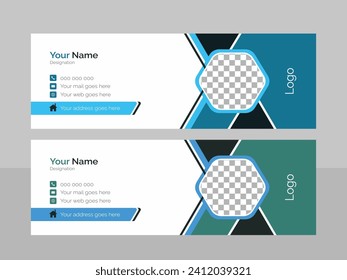 Modern and creative email signature | Personal social media cover page design with an author image place