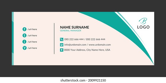 Modern creative email signature template with an author photo place for business or company