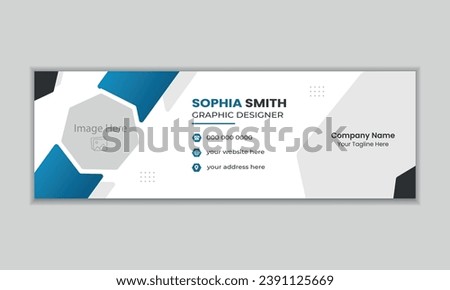 modern and creative email signature template design and media post.