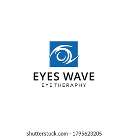 Modern Creative Eyes with wave Concept Logo Design Template