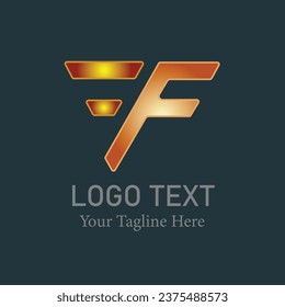Modern and creative F logo design vector on black background