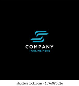 Modern creative F, S, SF logo initial vector logo template.