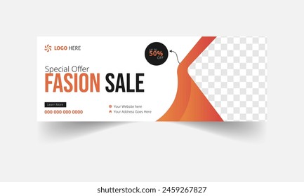 Modern and creative fashion sale social media Facebook Cover and web banner template 
