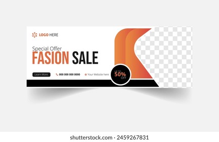 Modern and creative fashion sale social media Facebook Cover and web banner template 

