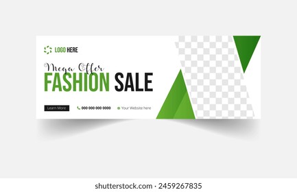 Modern and creative fashion sale social media Facebook Cover and web banner template 
