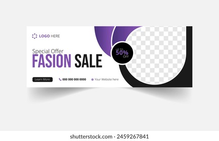Modern and creative fashion sale social media Facebook Cover and web banner template 
